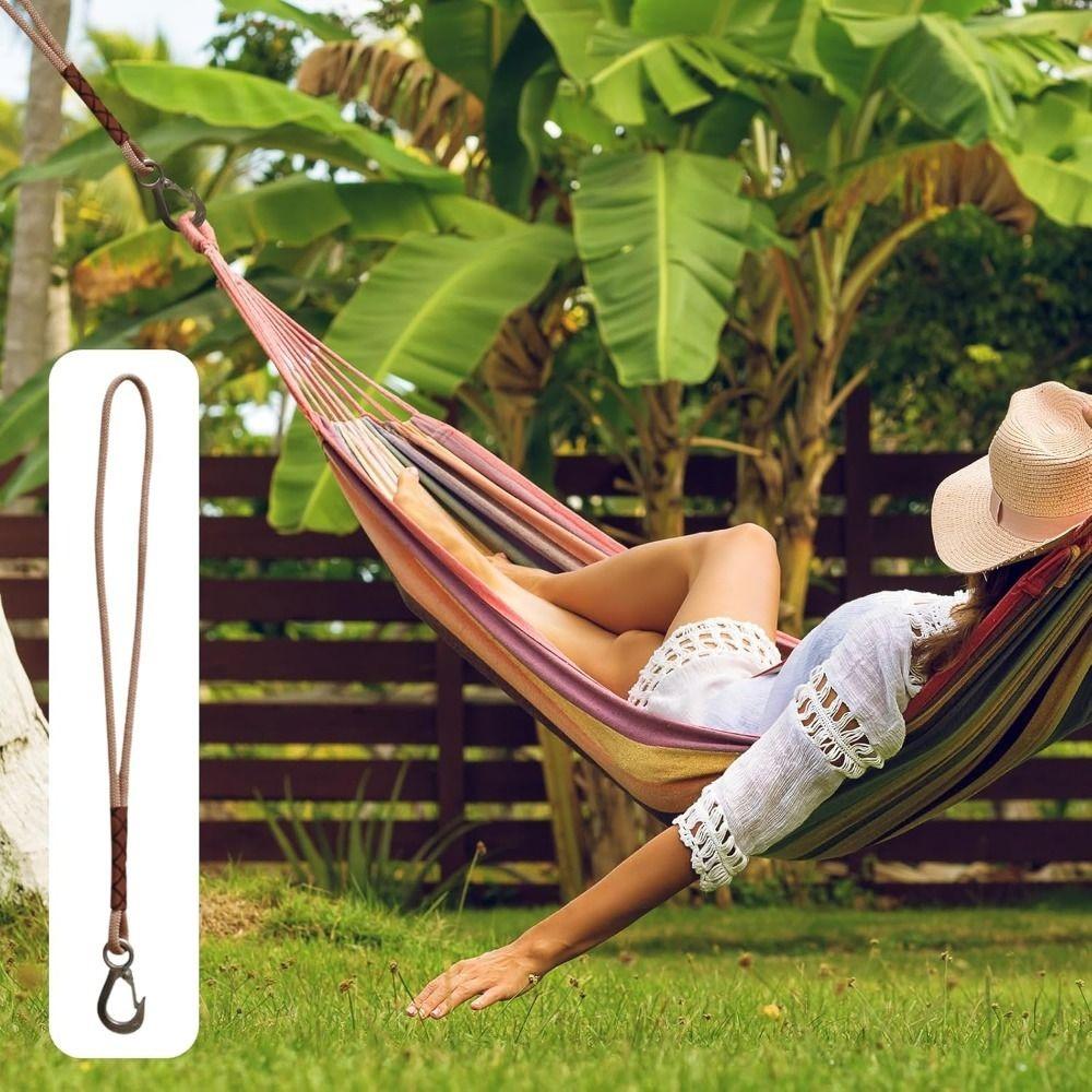 Heavy Duty Swing Suspension Rope Stainless Steel Hook Tie-Down Straps Garden