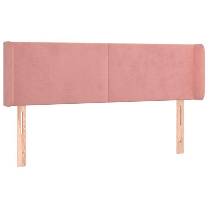 VidaXL Tête de lit avec oreilles Rose 147x16x78-88 cm Velours3118541