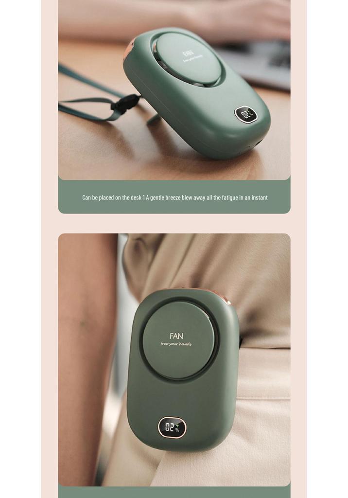 2026 Portable USB Rechargeable Silent Neck & Desktop Fan for Outdoor & Dorm Use