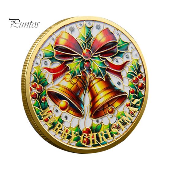 

Рождественские монеты Санты, двухсторонние коллекционные монеты из сплава, красочный узор, праздничные сувенирные монеты для рождественских коробок, новогодний подарок I