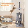 Multi-Level Cat Tower, 134cm Cat Tree with Condo and Sisal Scratching Posts for Indoor Kittens, Grey