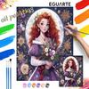 Redhair Princess Oil Painting Kit, Floral Moon Home Decor Handmade Gift, Elegant Art Craft Supplies for Wall Room Decor