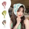 Knitted Crochet Headscarf French Pastoral Triangle Headband Handmade Soft Hair Wrapper for Beach Picnic Holiday Boho Fashion