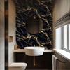 Schwarz Gold Marmor Tapete Marmor Kontaktpapier Vinyl Selbstklebend Abnehmbar Arbeitsplatte Peel and Stick Wandtapete für Renovierung Wand Arbeitsplatte