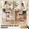 Bar Stools Modern PU Leather Adjustable Breakfast Bar Stools Backrest Set of 2 Black