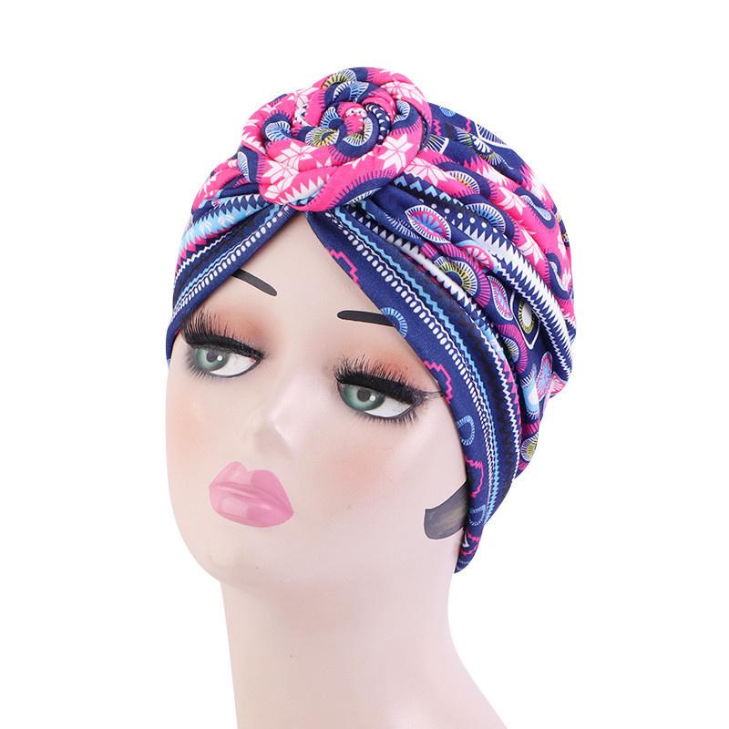 African Print Turban Hat for Women Scrunchies Knot Headwrap Stretch Bandanas Party Headwear Ladies Headscarf Hair Accessories