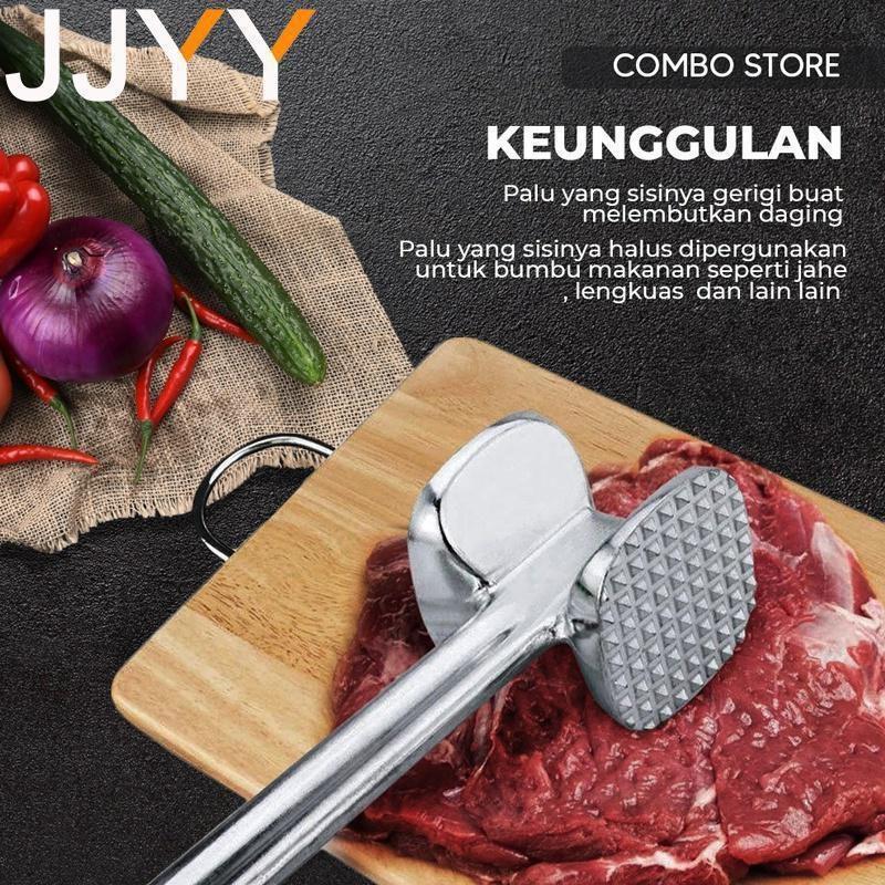 Professional Stainless Steel Meat Tenderizer Hammer - Dual Needle Flat Mallet Head for Steak Beef Chicken Pork Kitchen Tool 4