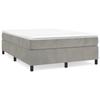 3144675 vidaXL Lit à sommier tapissier et matelas Gris clair 140x190cm Velours