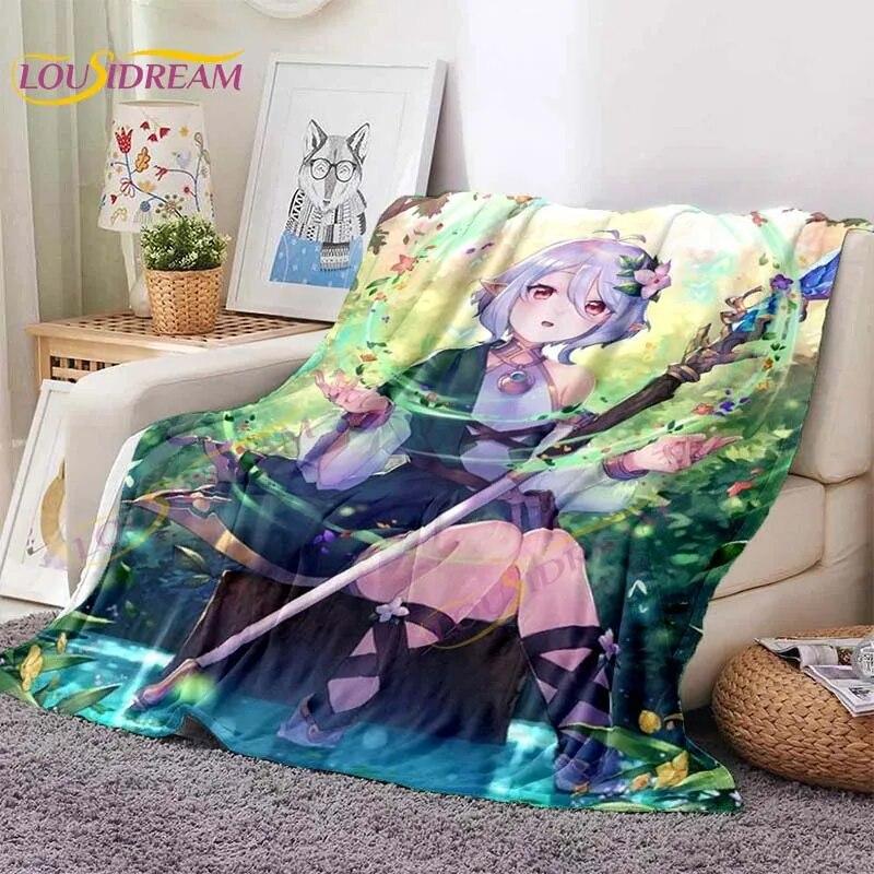 LoveUnholyc Decke RPG Decke Princess Connect Decke Spiel Anime Flanelldecke für Bett Sofa Reisen Weihnachtsdecke
