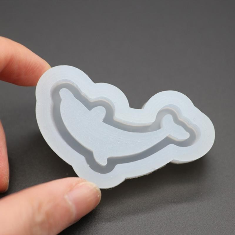 Quicksand Resin Casting Molds Dolphin Shape Resin Art Shaker Mold Crystal Silicone Pendant Molds DIY Keychain Earring