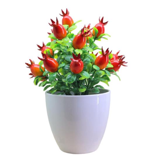 Artificial Potted Plants Realistic Fake Mini Fruits Tree Home Office Table Centerpiece