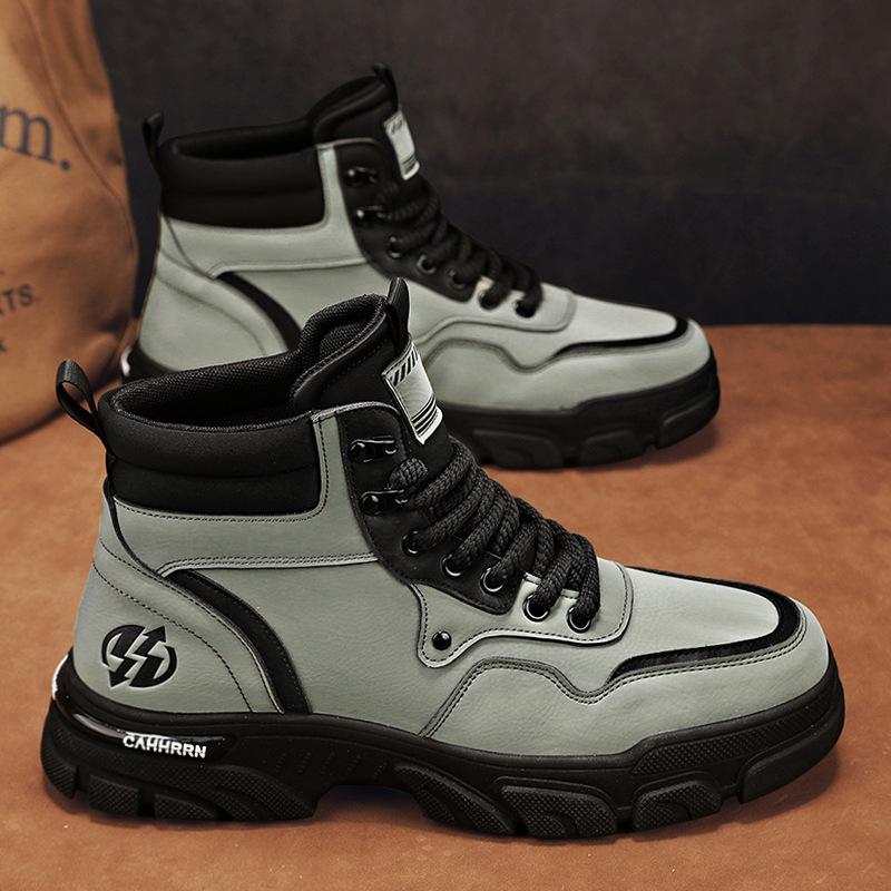 

Мужские зимние ботинки Martin: Теплая, с бархатной подкладкой, высокая желтая рабочая одежда и обувь для походов. 42