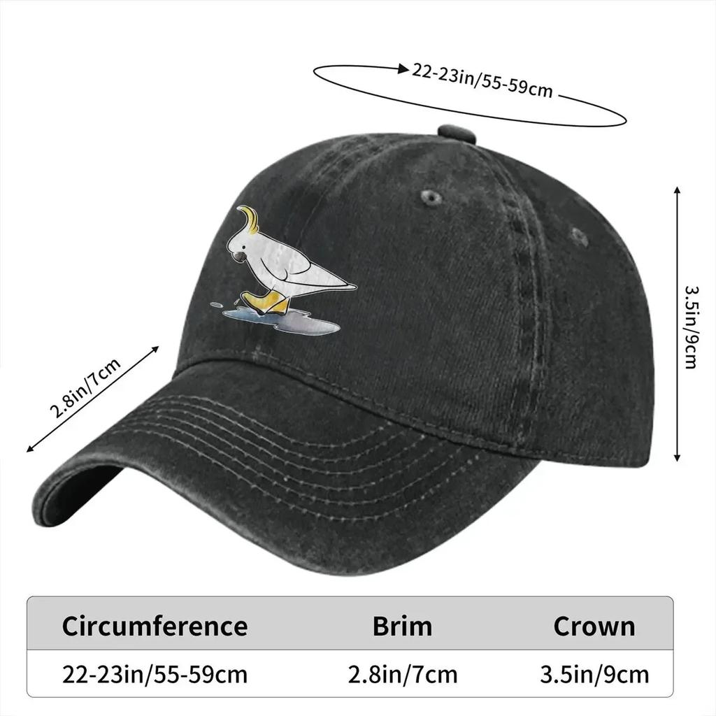 Casquette de Baseball Lavée pour Homme Cacatoès Chaussures de Pluie Casquettes Trucker Snapback Casquette Papa Oiseaux Perroquets Animaux de Compagnie Chapeaux de Golf