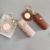 Portable Lipstick Bag Packet PU Leather Backpack Hangings New Flower Mirror Keychain  Keyring Gift