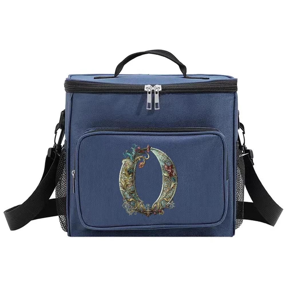 Lunch Bag Insulated Bags Cooler Box Thermal Organizer Handbag Shoulder Storage Lunchbag for Student Graphic Letter Printing