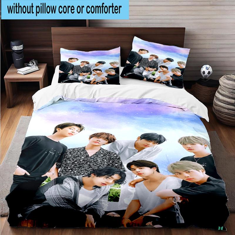 3 Stück K-Pop Musikgruppe 3 Stück Bettwäsche, inklusive 3 Stück Bettbezug und 2 Stück Kissenbezüge. Perfekt für Weihnachten, ideal für Schlafzimmer, Wohnheimzimmer