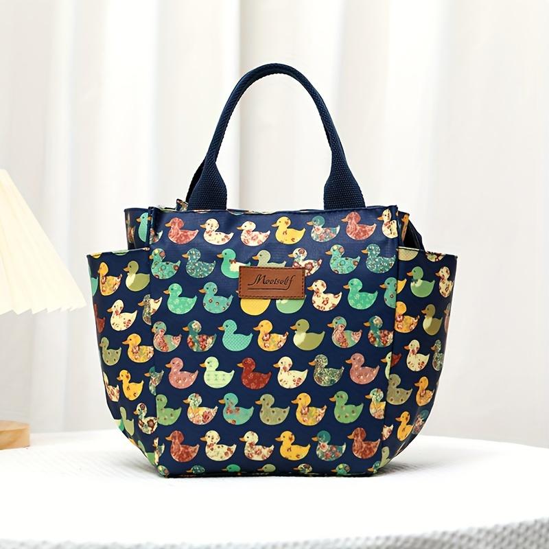 1 Stück Wiederverwendbare Einkaufstasche, Modische Tragbare Isolierte Lunch-Tragetasche, Wiederverwendbare und Waschbare Thermische Bento-Tasche