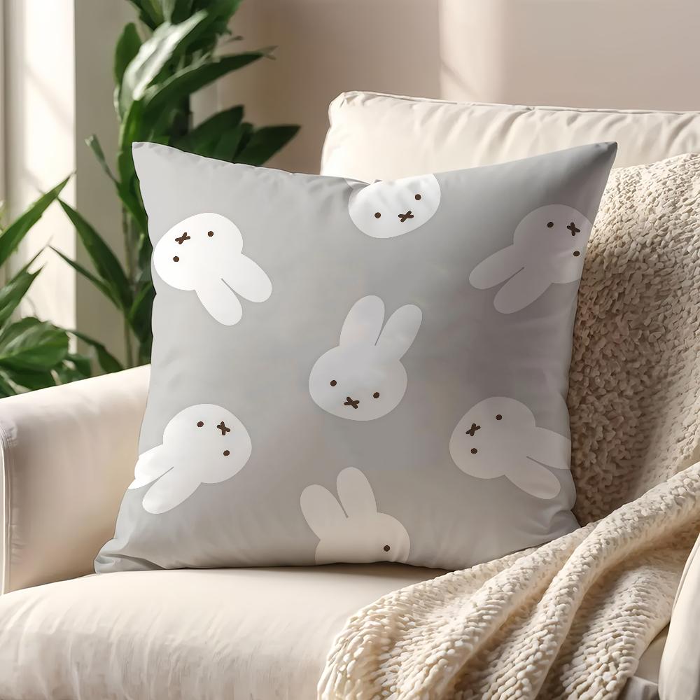 Kawaii MMiffy Cute cushion cover For Pillow Printing Sofa Decoration Home Car Room Coffee Shop Office Nordic Simplicity