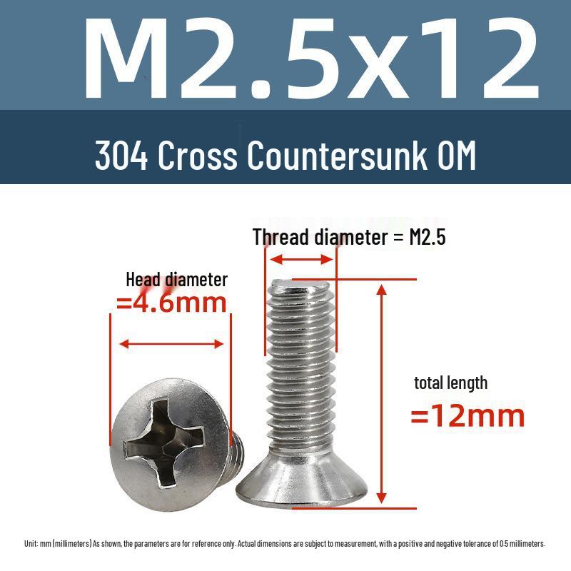Yigu Stainless Steel Phillips Countersunk Screws M2-M6 Fasteners