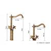 Basin Faucets Antique Brass Bathroom Sink Faucet 360 Degree Swivel Spout Double Cross Handle Bath Kitchen Mixer Taps