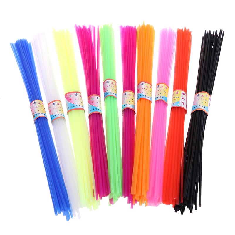 350Pcs Children Diy Folded Star Plastic Straw Lucky Transparent Tube Origami