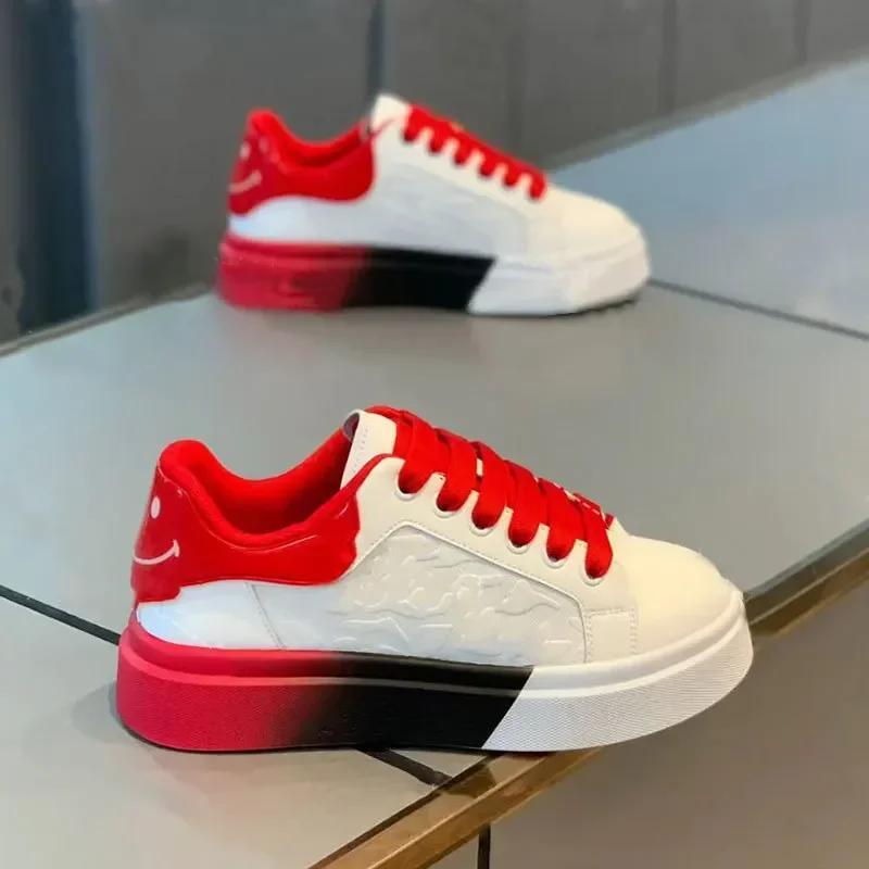 Fashion Casual Men Shoes 2024 Spring New Breathable Versatile Thick Bottom Heightening White Shoes Trend Sneakers Sapato Masculino