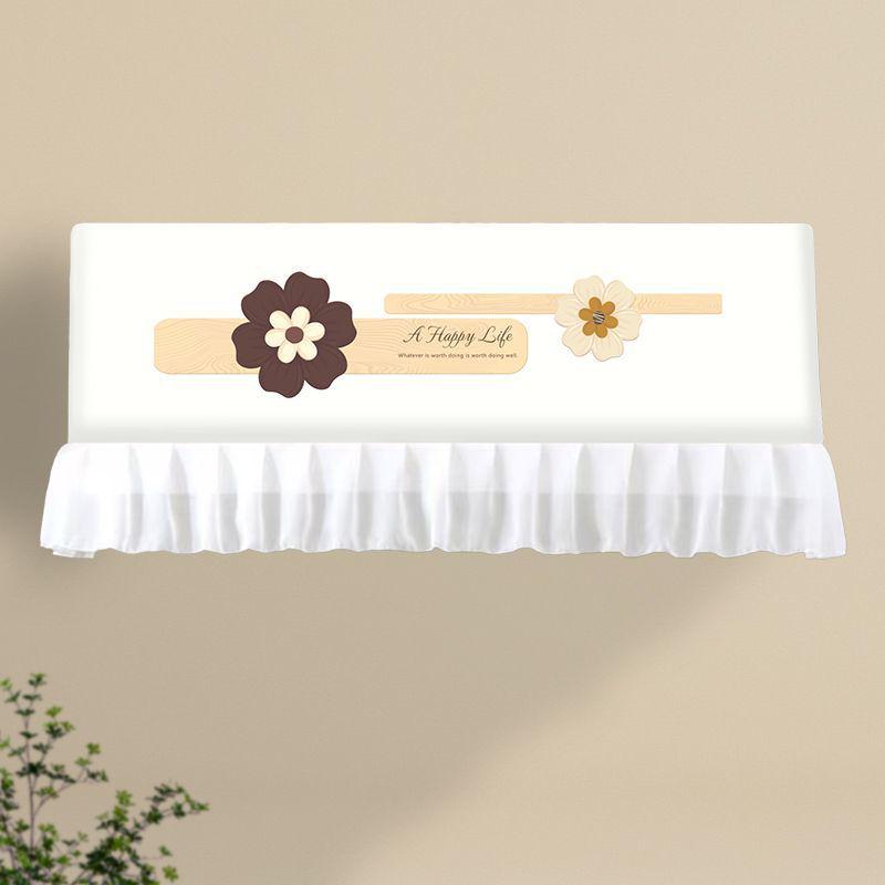 Air Conditioner Wind Deflector: Prevents Direct Blowing with Cute Print, Fits Hanging Units, Fully Enclosed Dust Cover Included.