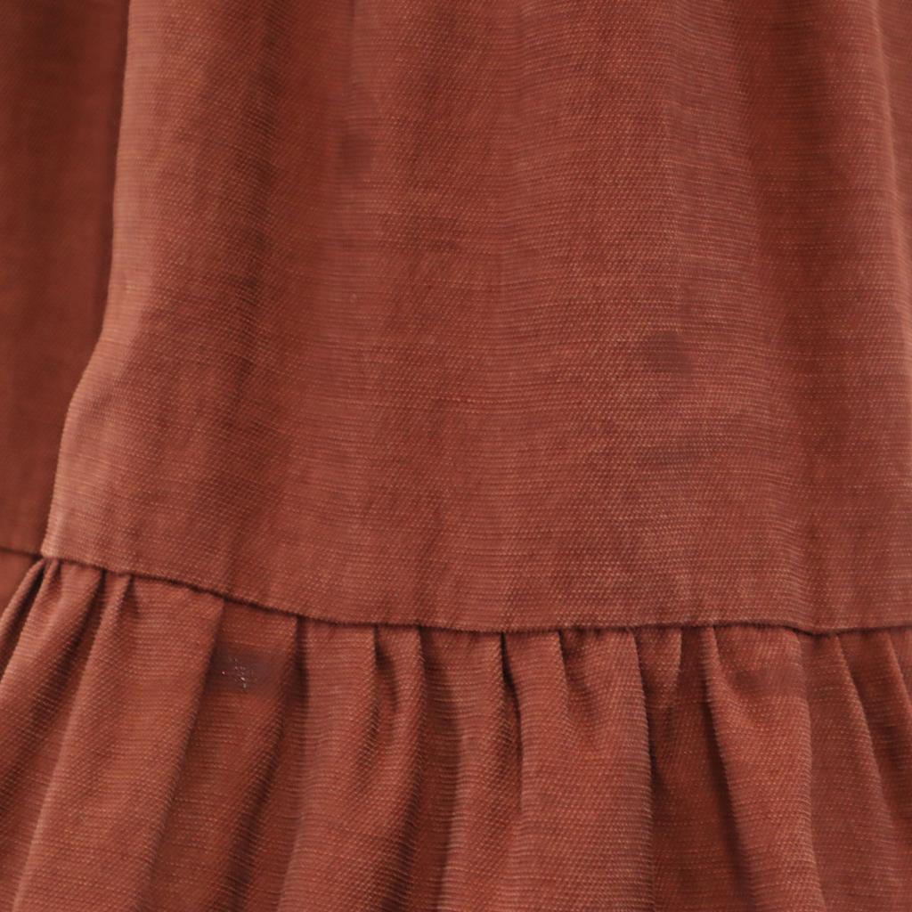 Zara 7 Minutes Sleeve Long Dress M Red Brown Special Wing Women Used