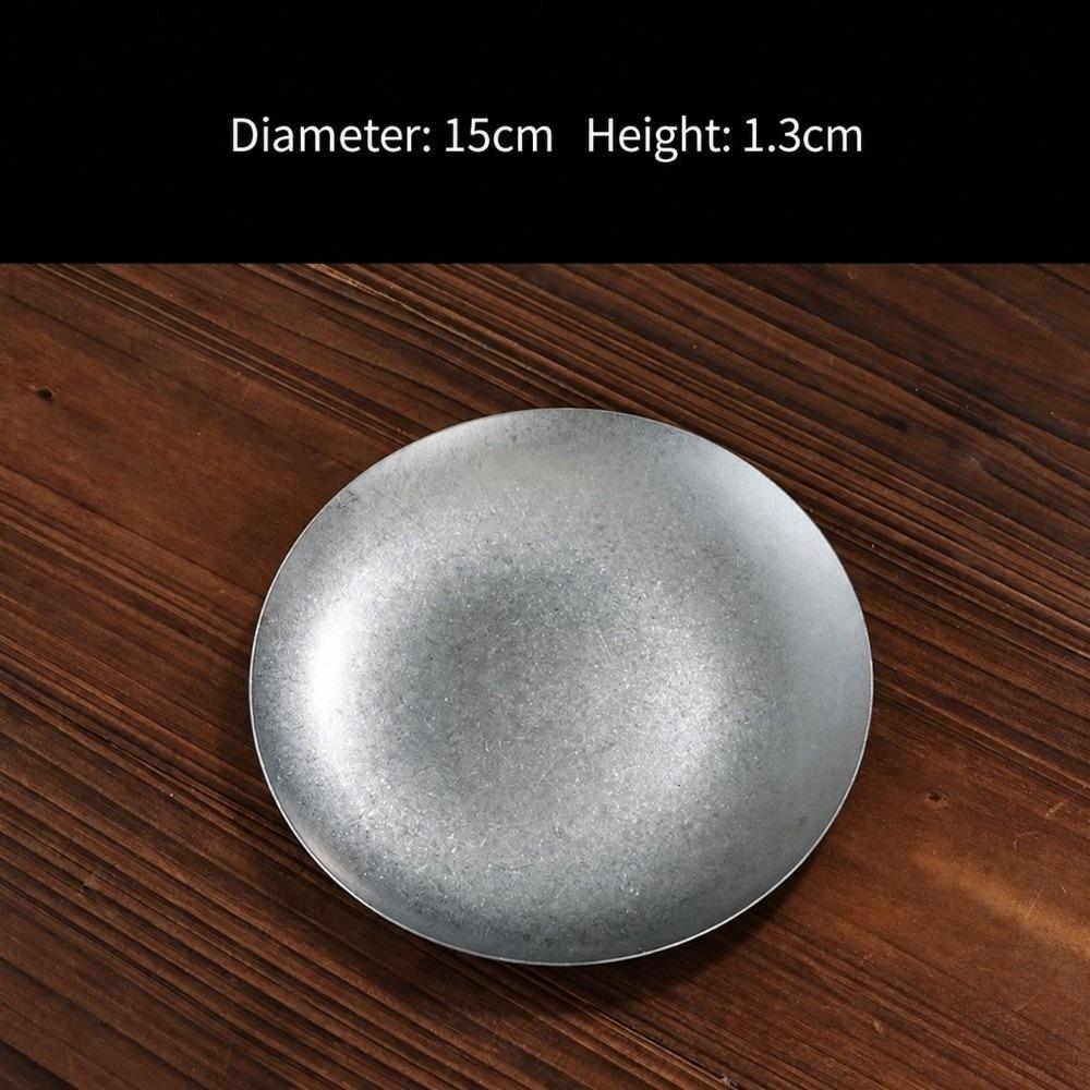 Frosted Dish Vintage Tableware Stackable Dessert Plate Set Metal Dinner Plate  French Restaurant