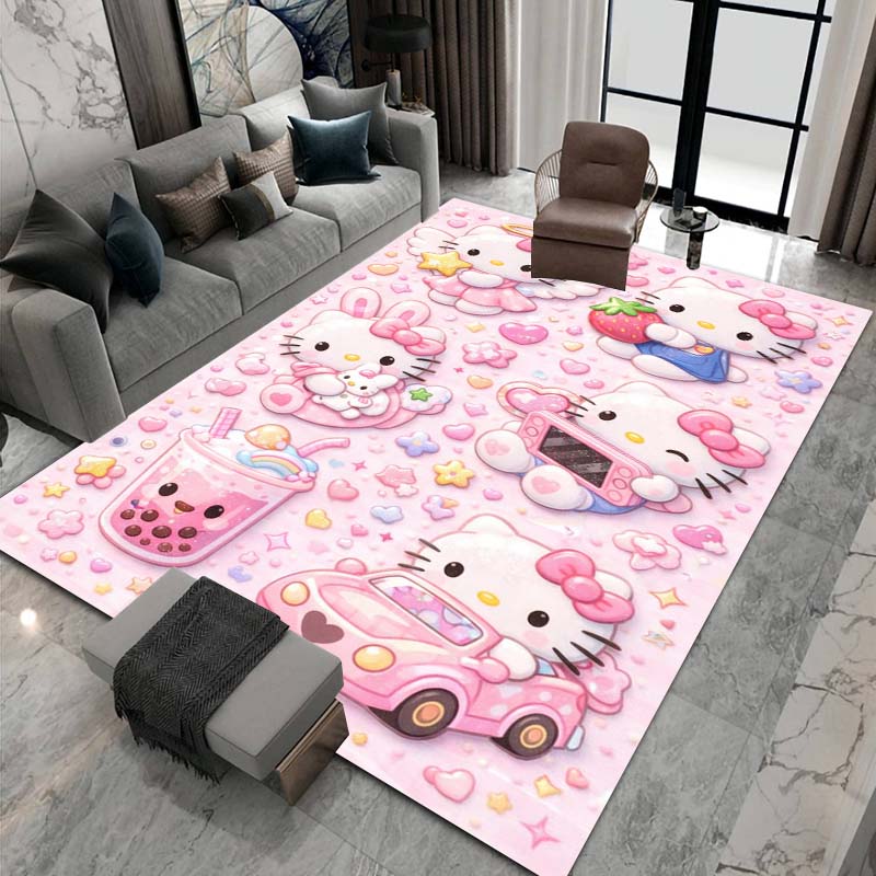 

3DHello Kitty Cartoon Character Non-slip Rug for Living Room, Suitable for Bedrooms, Playrooms, Sofas, Home Decor Doormats.6 60x90cm