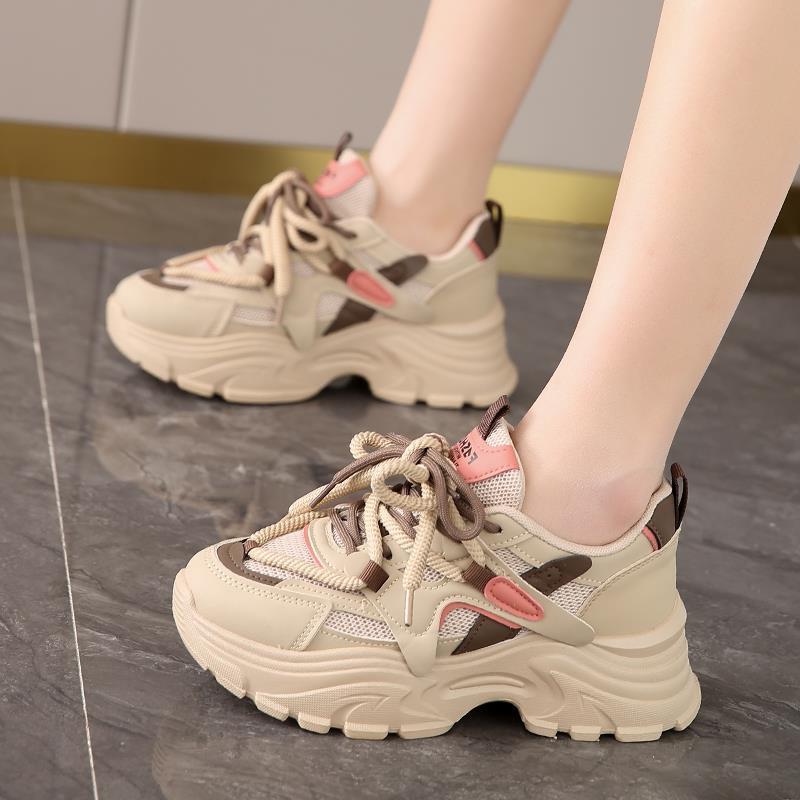 Running shoes breathable annual feet Putian new soft sole spring and summer new sports dad shoes female feeling small size fashion shoes