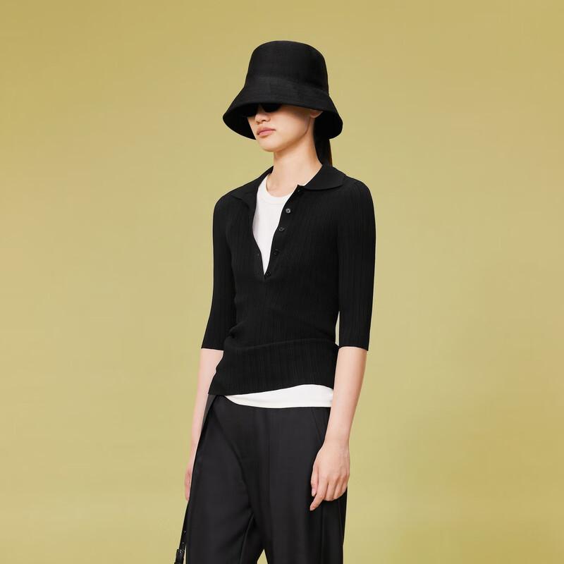 LESS Women's Knit Polo Top