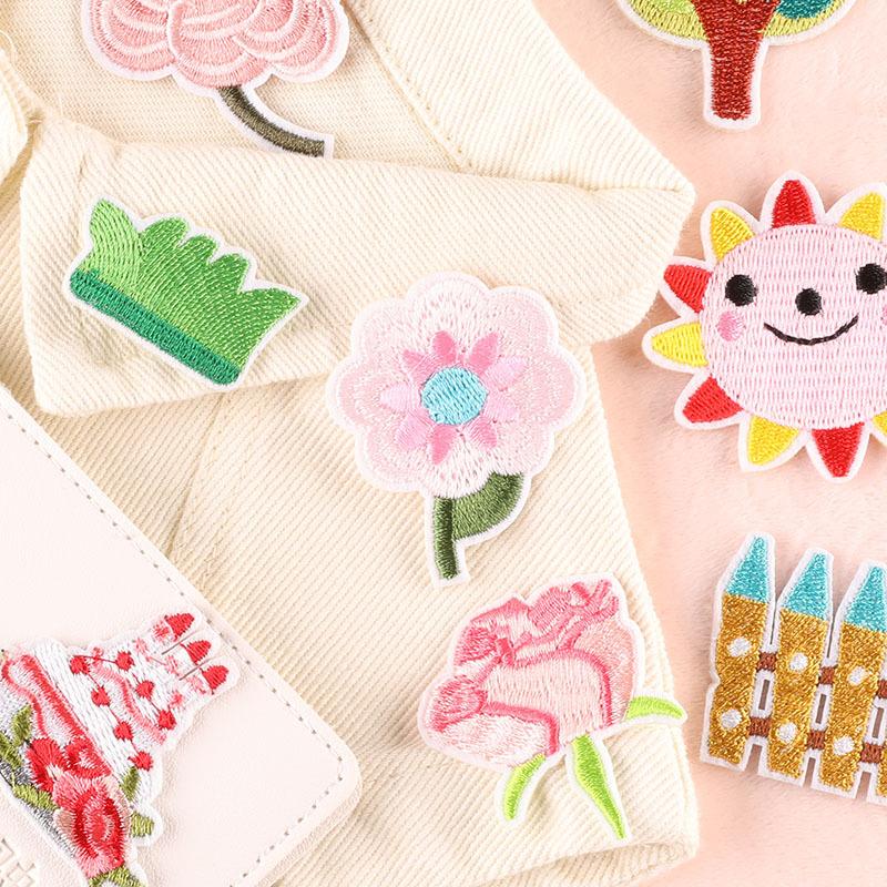 Cartoon patch stickers flower shoes and hats children's clothing accessories handmade DIY jewelry accessories embroidery cloth stickers