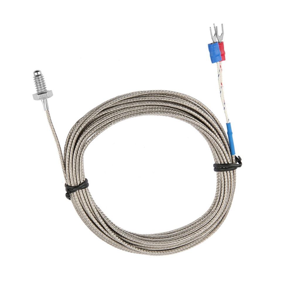 M6 Screw Thread K Type Thermocouple 2 Wire 0-400℃ Temperature Sensor Metal Headprobe Fast Response Temperature Measuring Probe