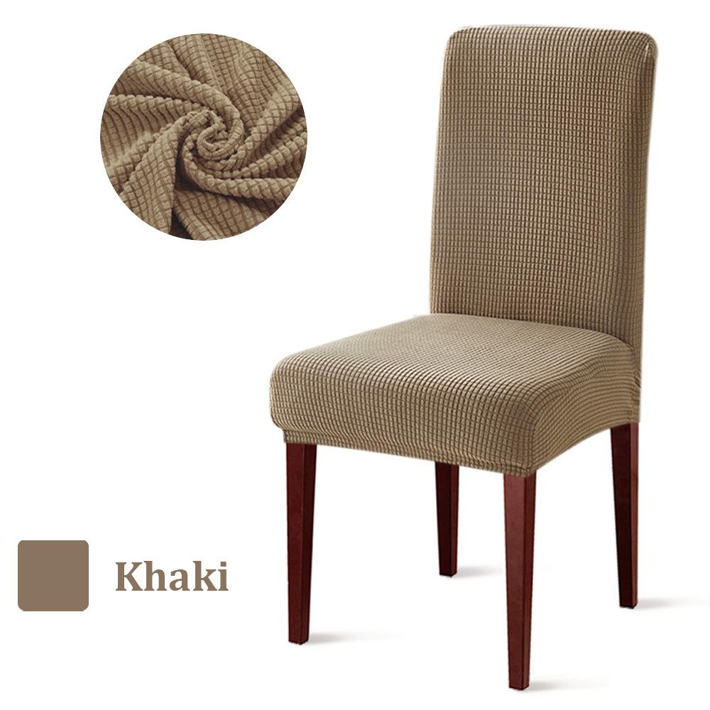 Jacquard fleece middle back chair cover solid color corn kernel chair cover dust-proof hotel banquet dining chair cover dust cover