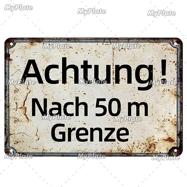 [MaPalte] Vintage German Achtung Sign Metal Sign Tin Sign Decoration Plaque Home Wall Door Decor Bar Sign Home Plate Poster