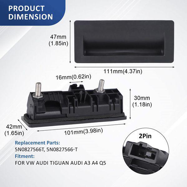 5N0827566T Heckklappengriffschalter für VW Jetta, Caddy, Golf, Passat