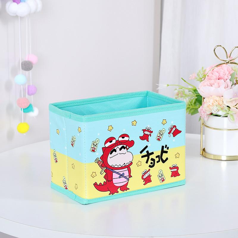 Cute Crayon Pajamas Shin Chan Shiro Striped Pattern Foldable Desktop Box Storage