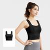 Women's Square Neck Sports Bra Padded Workout Crop Tank Top with Built-in Bra for Yoga Gym Fitness Running
