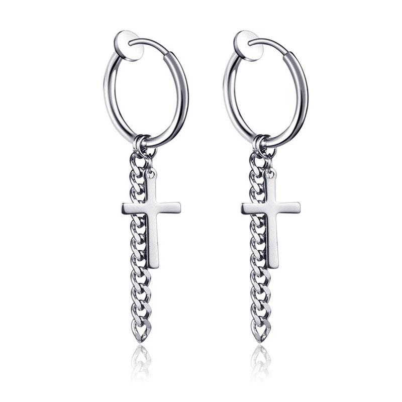 New Arrival Stainless Steel Stud Earrings Cross Star Scorpion Tassel For Women Men Fashion Hip Hop Ear Jewelry Gifts