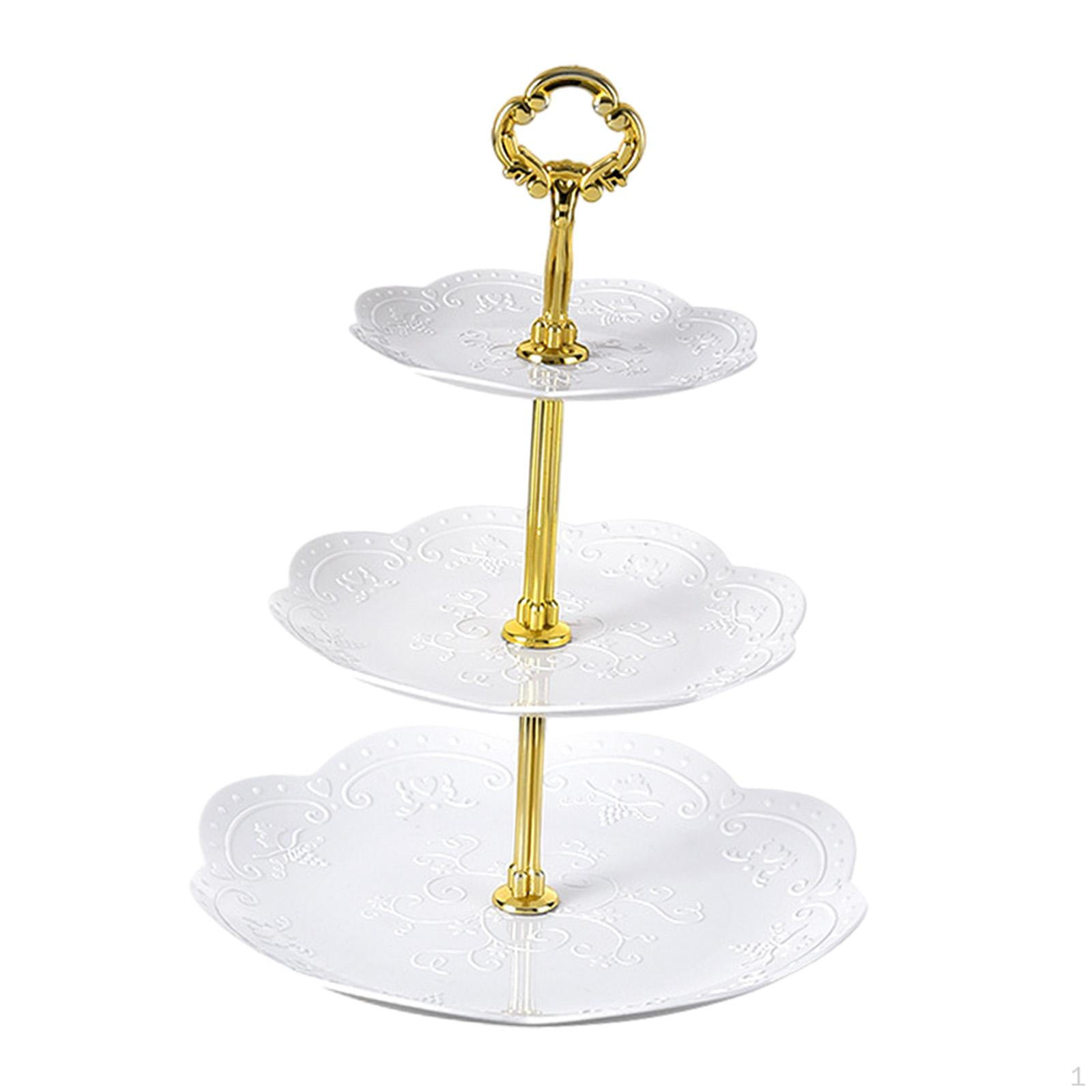 

3-х уровневый сервировочный поднос, подставка для кексов, многоцелевая подставка для фруктов, закусок, печенья style B