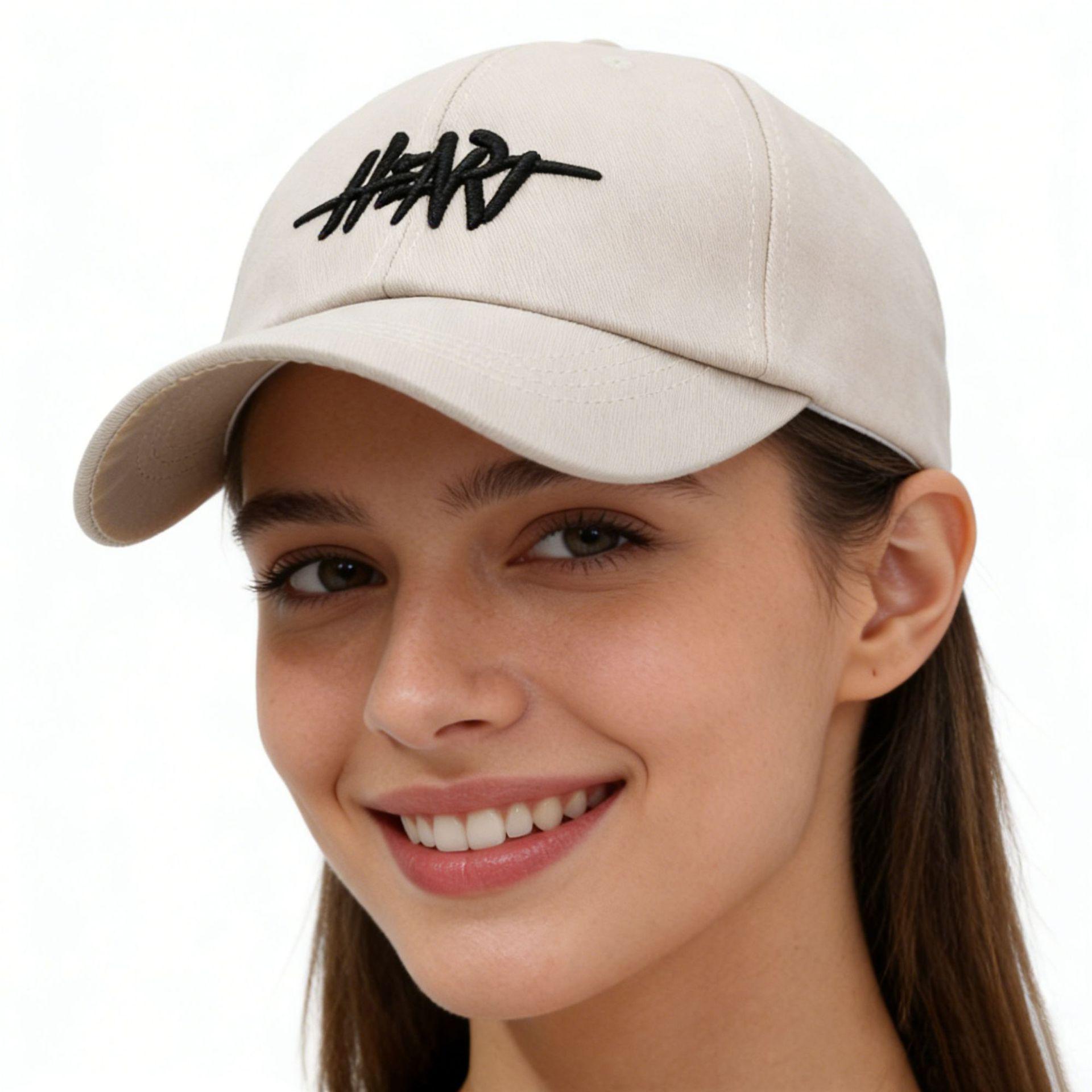 Unisex Korean Embroidered Baseball Cap: Versatile Sun Protection with Deep Crown Duckbill Design One Size бежевый
