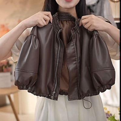 Children's Stylish Leather Jacket - Spring 2025 Collection: Versatile, Cute & Simple for Vacations, Solid Color