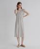 Waiowai Striped Frill Pleated Dress_Beige