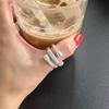 Fashion Copper Color Multilayer Ball Rings For Women Girls Minimalist Metal Geometric Lines Adjustable Finger Ring Jewelry Gifts