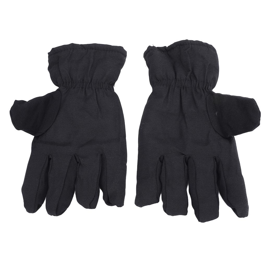 Winter Warm Snowboarding Gloves Thickened Padded Black Color 5 Fingers Cold Weather Gloves