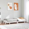 VidaXL Bed Frames White 100x200 Cm Solid Pine Wood, Bedroom Furniture, Slatted Base, Wooden Bed 350666