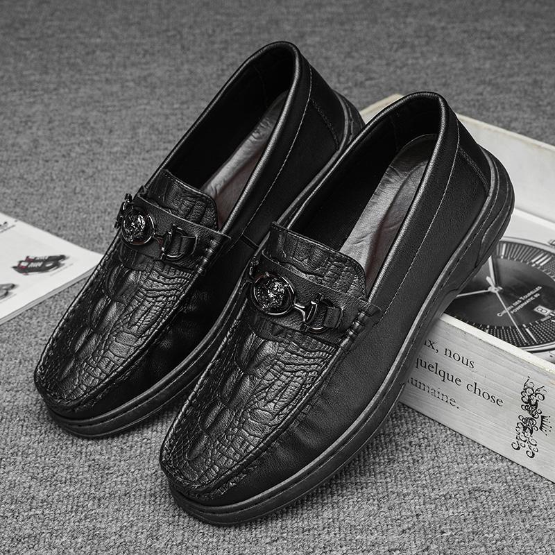 

Мужская кожаная обувь Деловая формальная обувь Британский стиль Черная Повседневная кожаная обувь для мужчин JZ-2629 44 чёрный