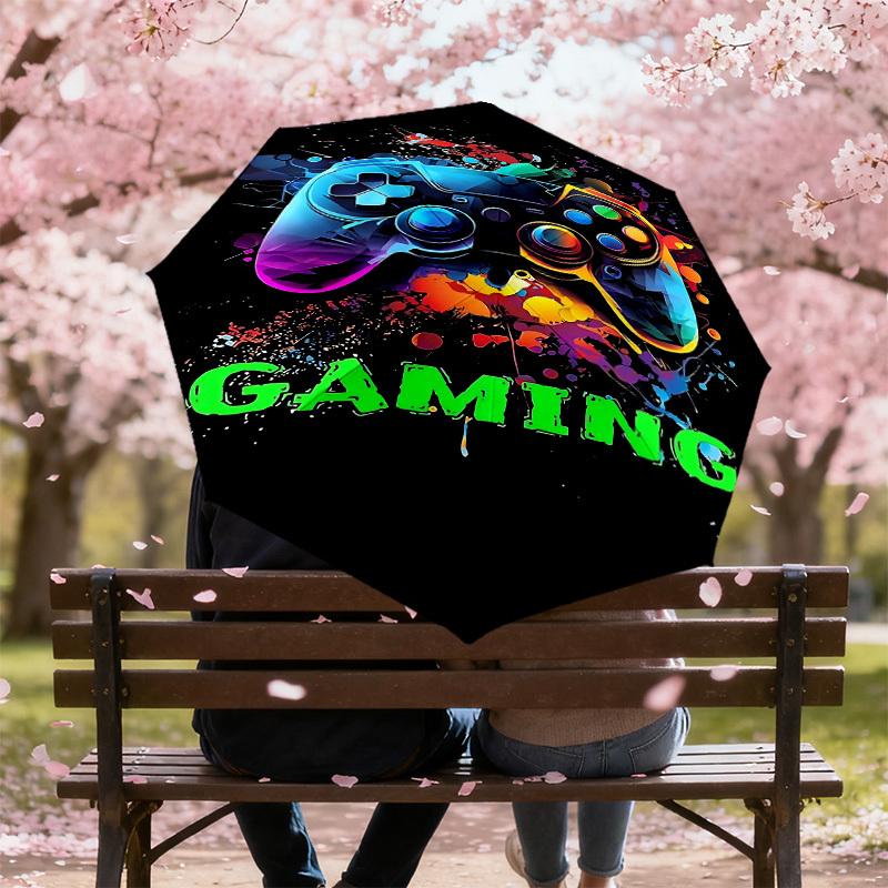 1PC Gaming Controller Automatic Open/Close Umbrella with Windproof, 8-Rib Sturdy Canopy, Durable Ribs, Fashionable Design,1273A