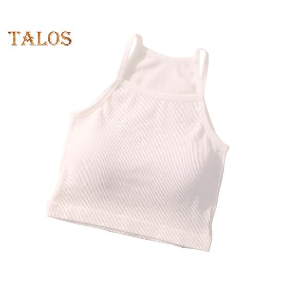 

Женский ребристый топ с подкладкой, летний топ без рукавов со спинкой-борцовкой и встроенным бюстгальтером, укороченный топ на тонких бретельках белый